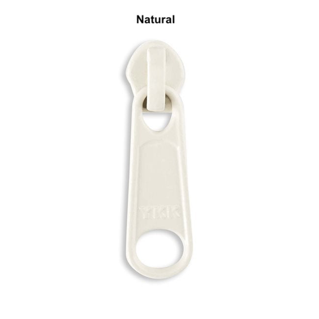 YKK #4.5 Metal Long Pull Zipper Pull Sliders - Natural