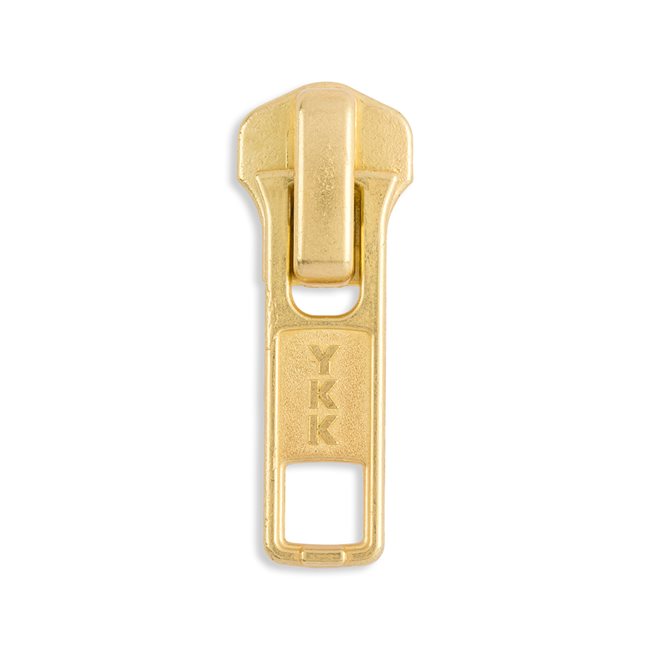 YKK #5 Metal Jacket Zipper Pull Sliders - Brass